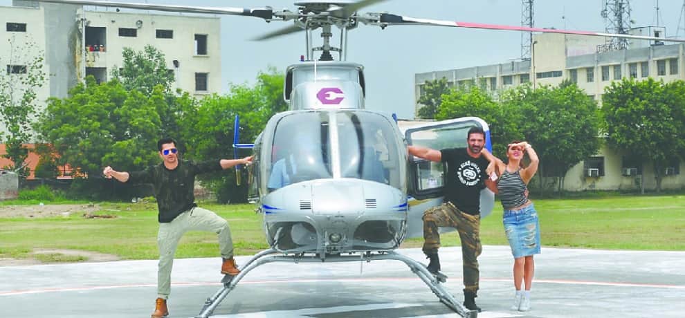 film dhishoom team in greater noida for promotions