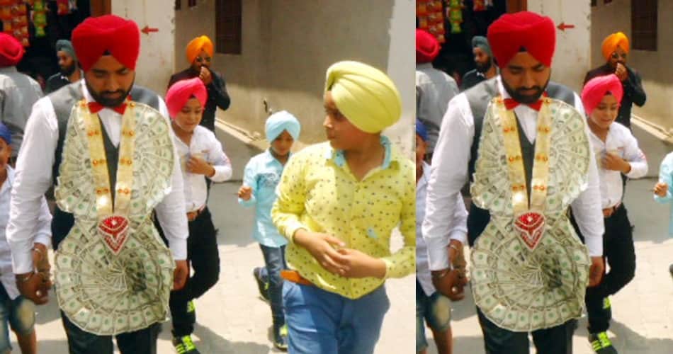 unique marriage, ludhiana marriage, dollers necklet, hoshiyarpur, punjab