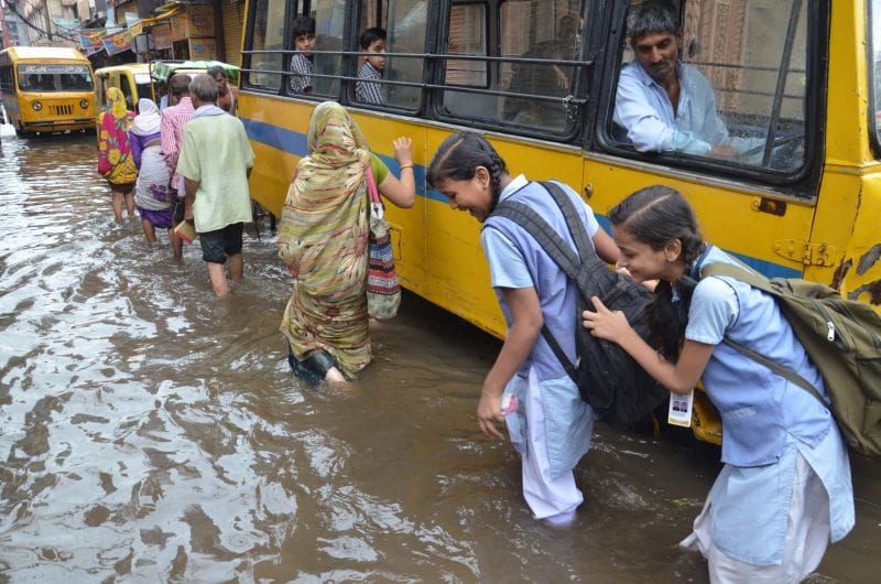 Rain waterlogging in the city
