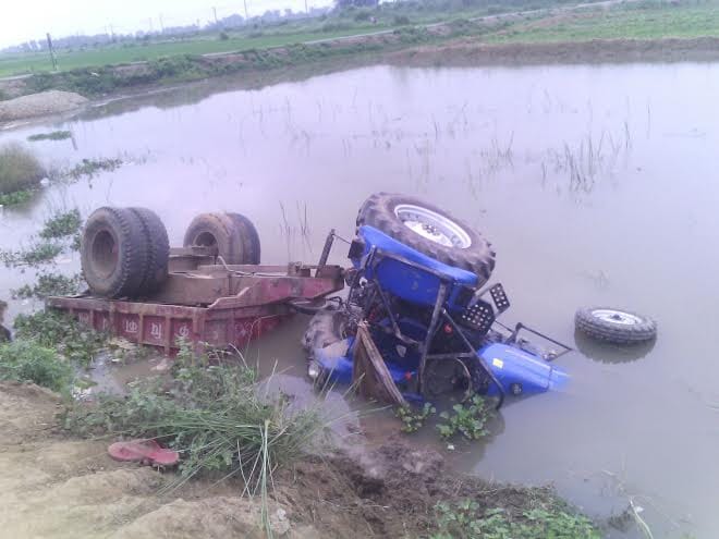 The tractor driver escaped death