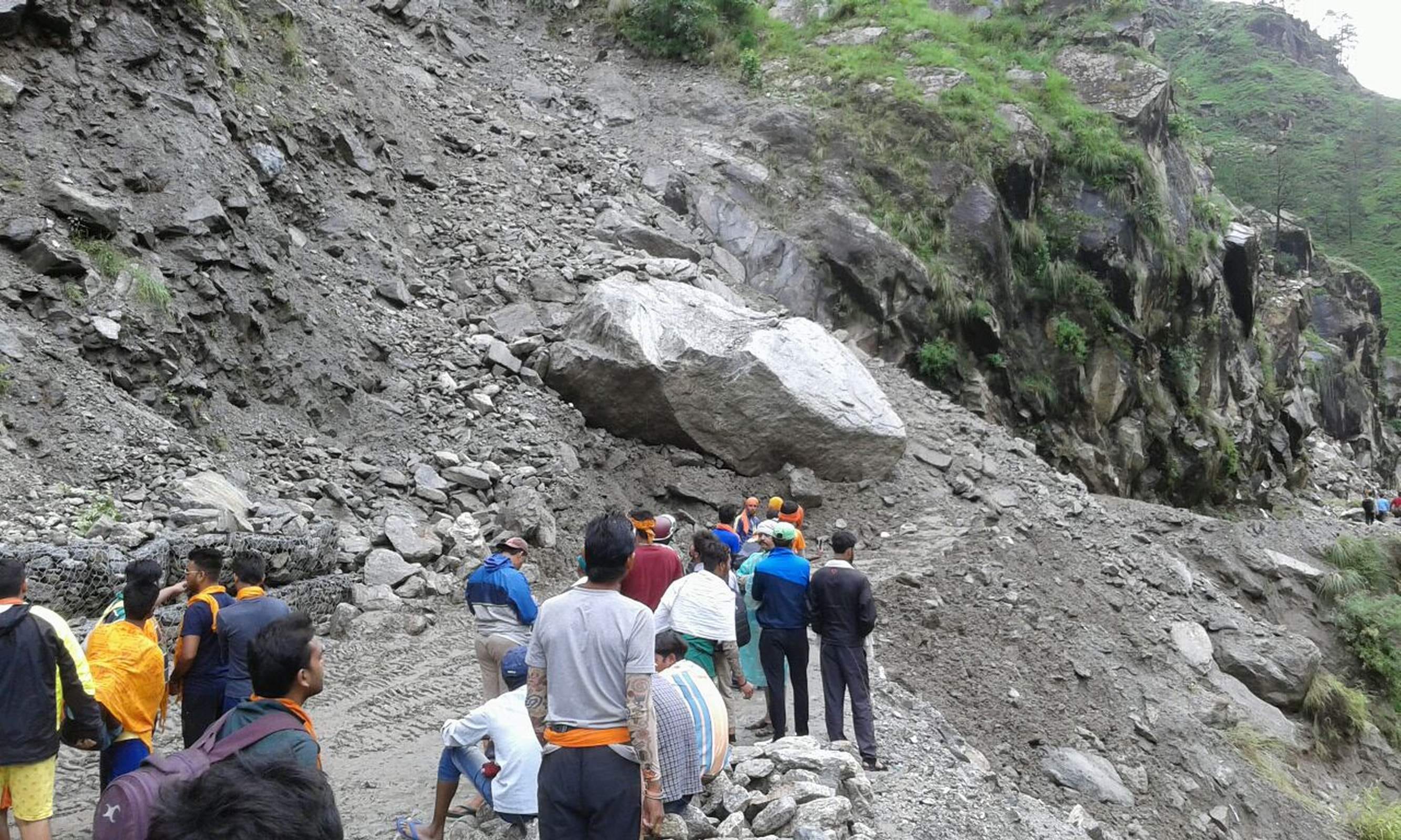 roads washed away in uttarakashi due heavy rain.