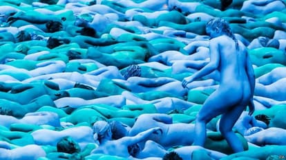 Naked artists perform in london