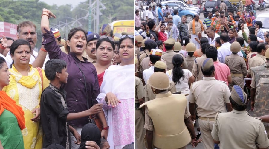 clash between barabanki bjp women and police