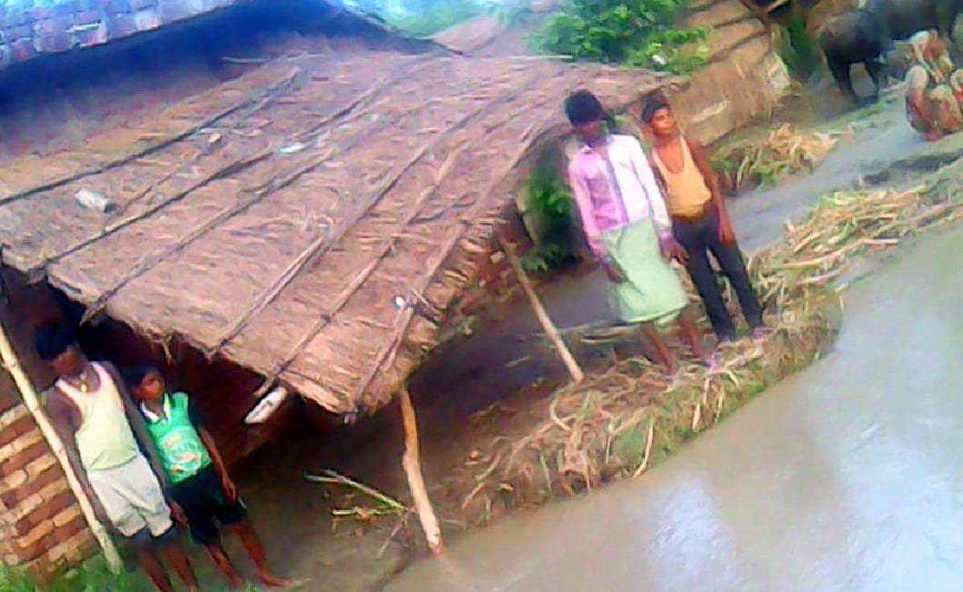 Nervous villagers remained in flood drainage