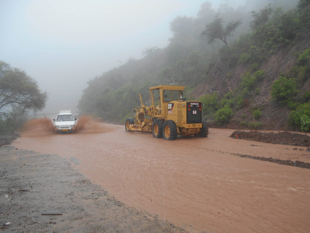 laindslide on the highway