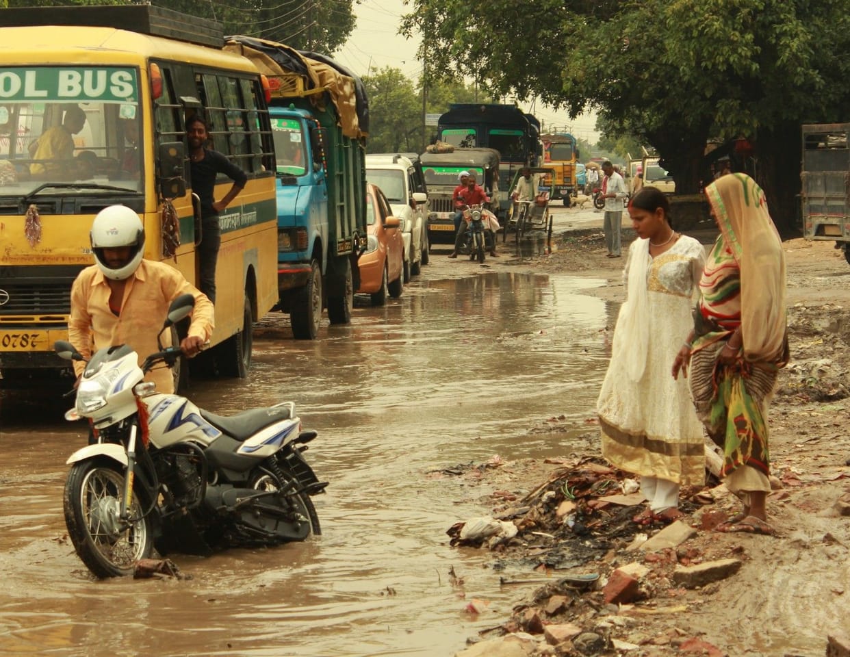 Streets of rain pond