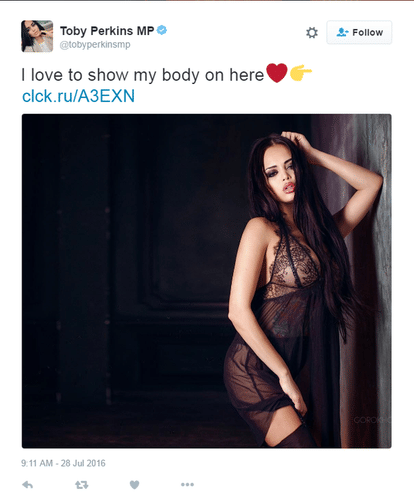 Labour MP Twitter hack turns him into 'sexy model'.