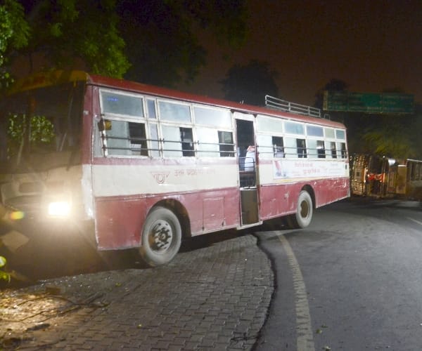 Accident in cant in lucknow.