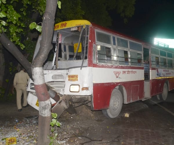 Accident in cant in lucknow.