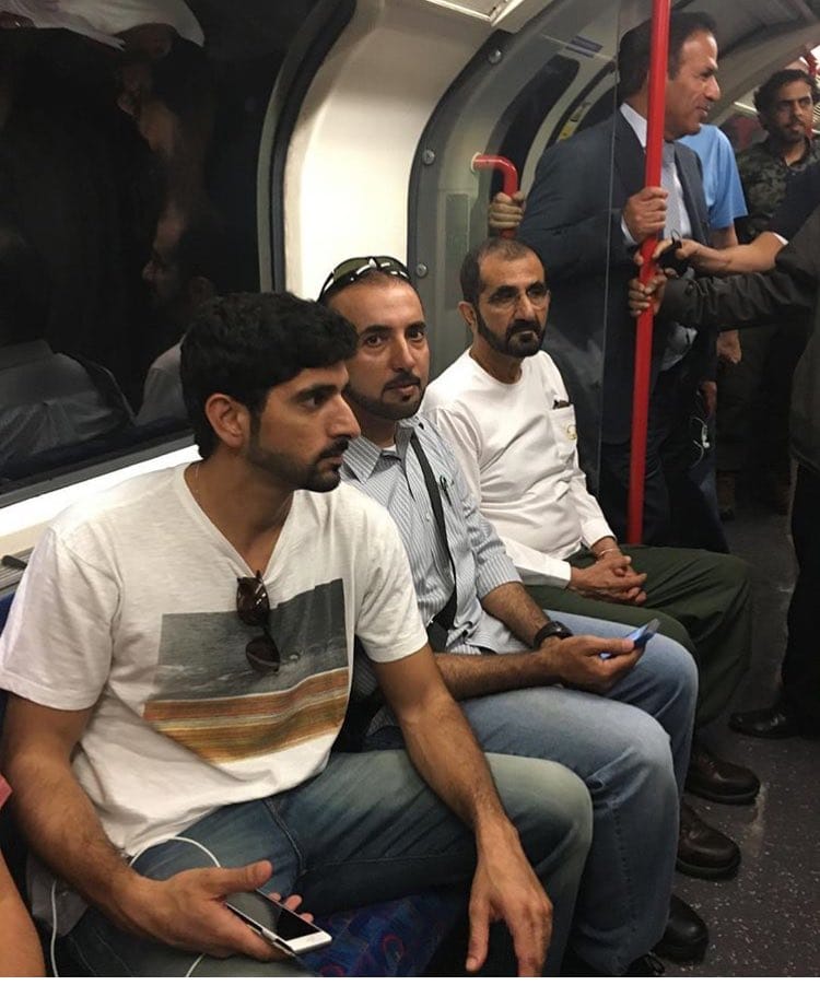 Dubai royalty share family photos of casual Tube ride in London