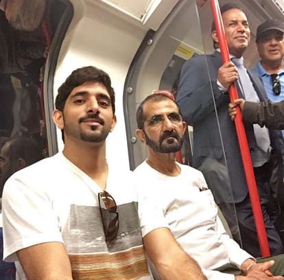 Dubai royalty share family photos of casual Tube ride in London