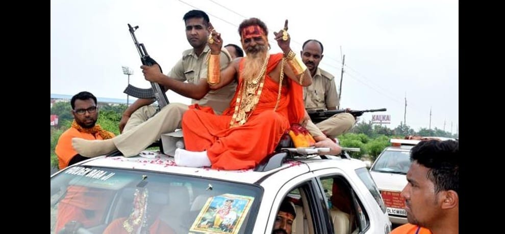golden baba aheads for kanwad yatra with wearing 12 kg gold