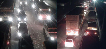 heavy traffic jam in gurgaon