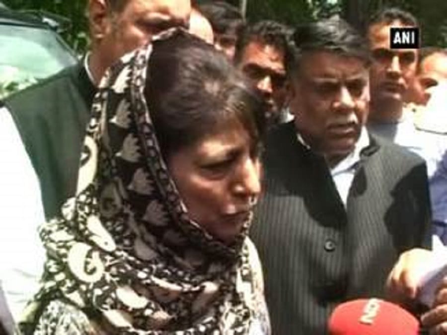 Mehbooba faces protest during visit to exam centre