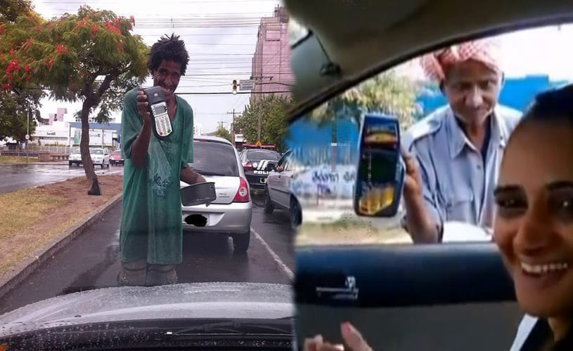 beggar accepts credit card