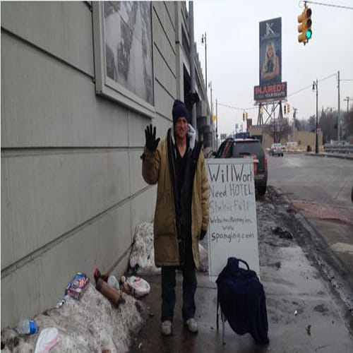 beggar accepts credit card