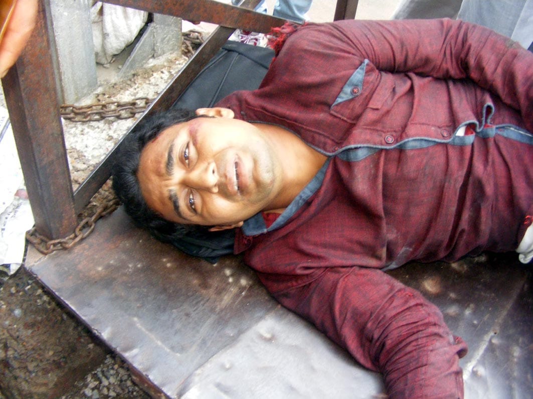 The young man fell from the train