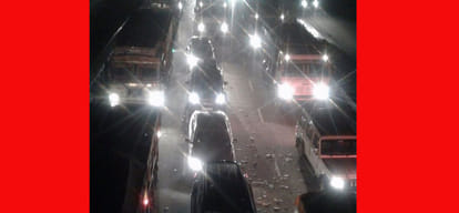 heavy traffic jam in gurgaon