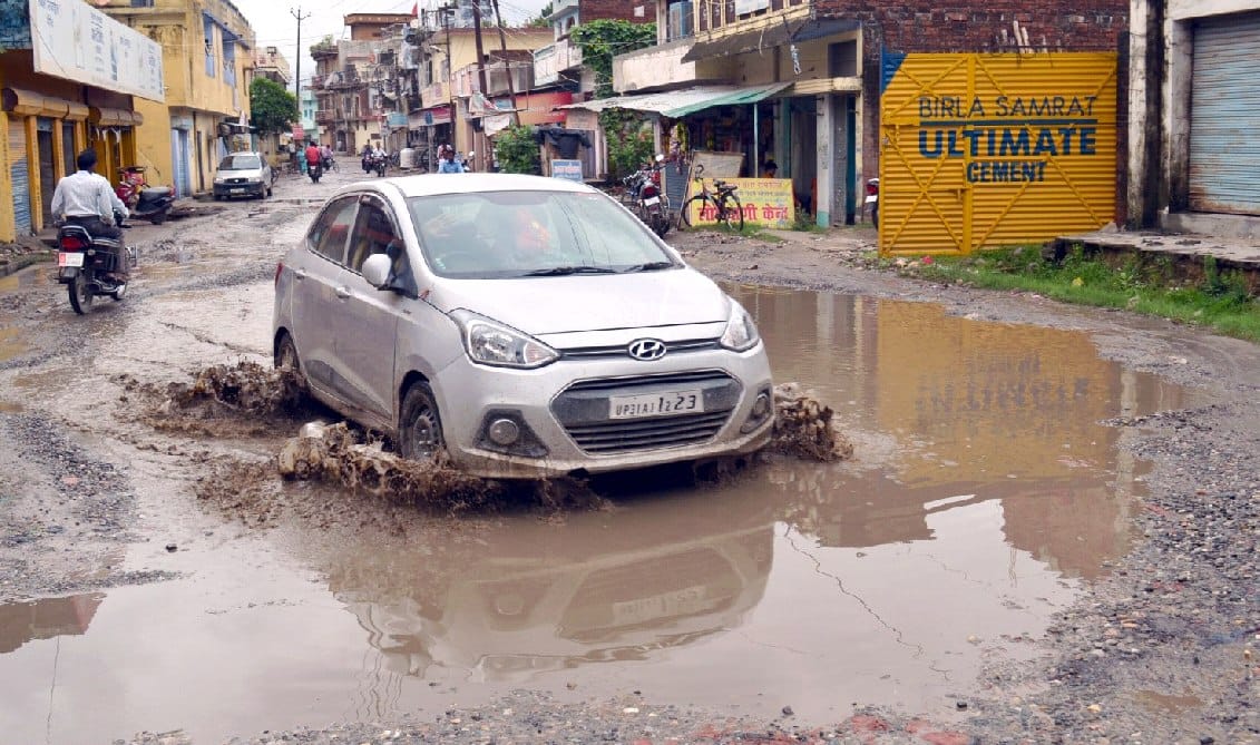 The pond has become a city street, passers upset