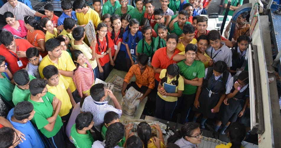 Saint Soldier school students visit amar ujala printing press, panchkula, chandigarh