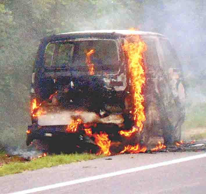 burning van