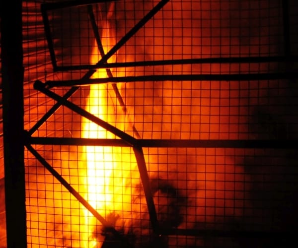 Hut made burned