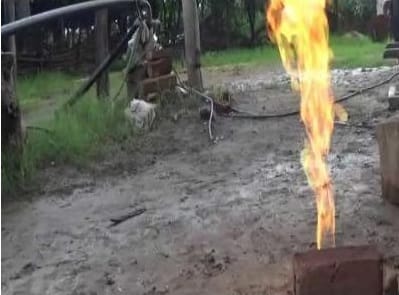 methane gas leakage in tubewells of Bundelkhand