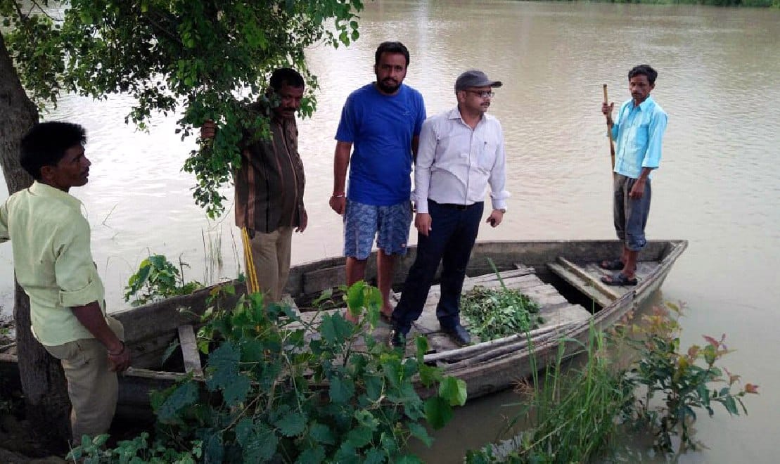 Buddha hamlet near the village of chopped friend embankment, flooding