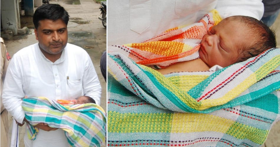 new born baby found on road on hational highway 71 in rohtak 