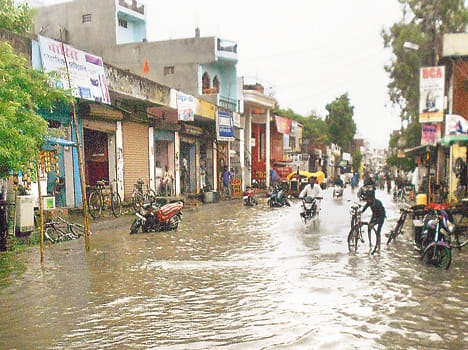 Jmajm rain waterlogging at several places in the city