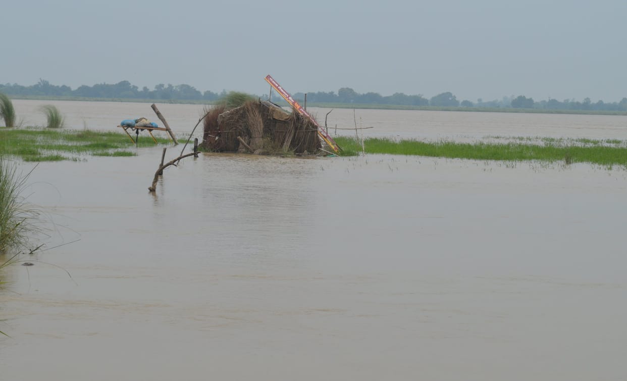 dozens of villages surrounded by Sarayu flooding 