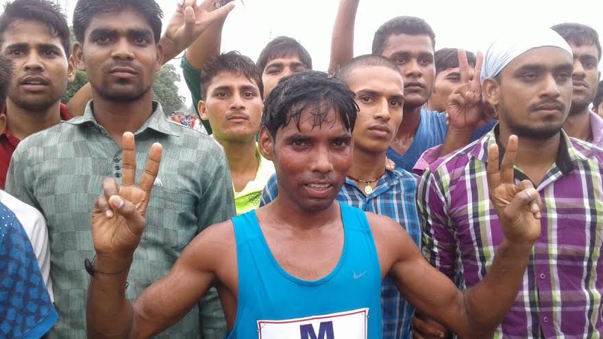 For the third time in the half-marathon winner Sunil Bhatni