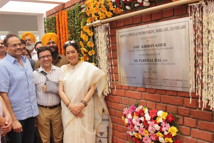 mp kiran kher inaugrated shopping complex, and community centre at bunddail jail chandigarh