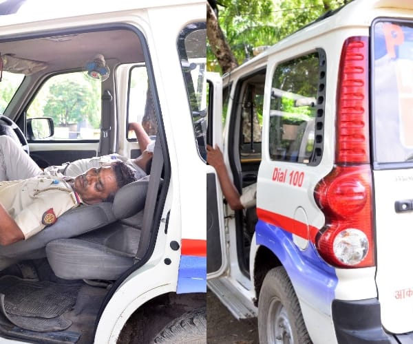  Police men sleeping on duty.