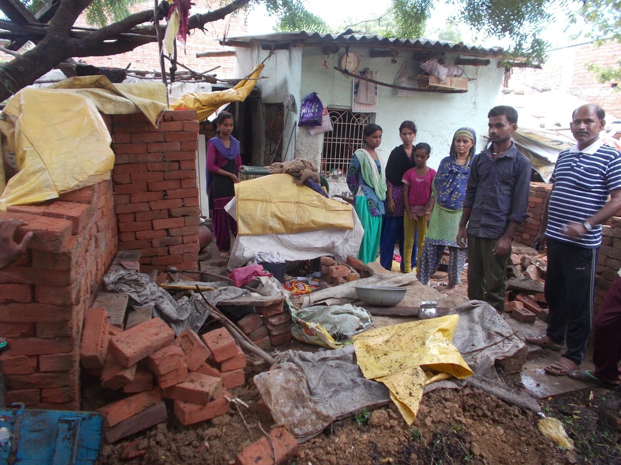 Many houses collapsed by the rain