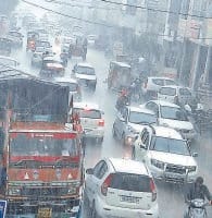 35 mm rain in sonipat, monsoon season, road full, rain water, sonipat