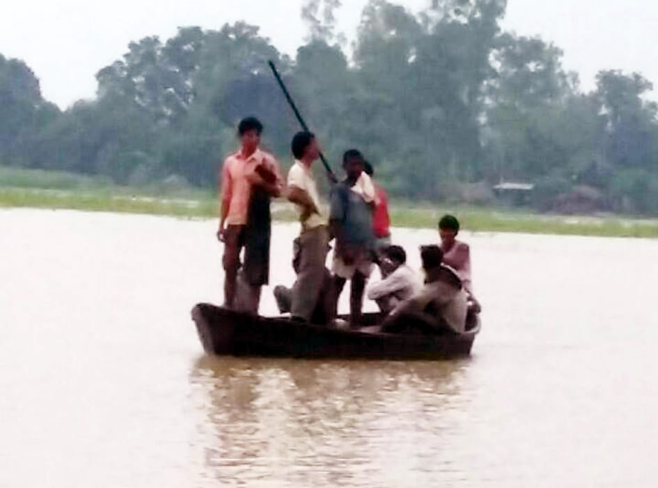 Suheli Ufnai Sharda rivers and villages full of flood water