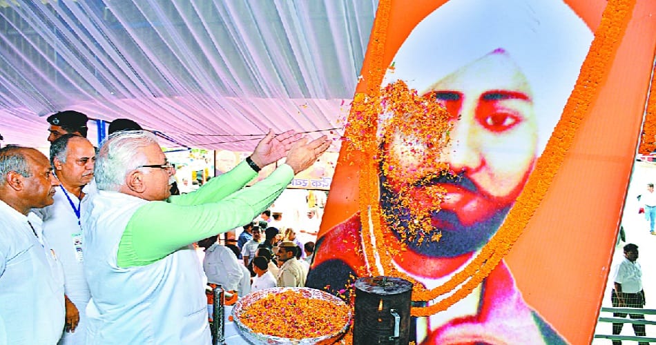 cm manohar lal's tribute to shahid uddham singh