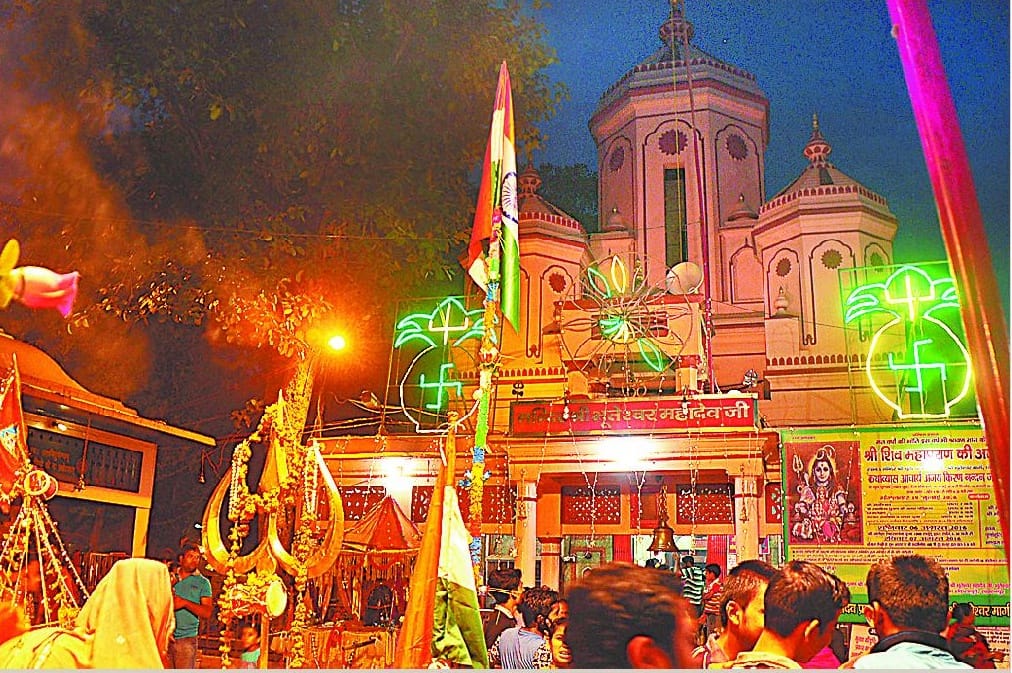 The statues were dressed mother Bhavani