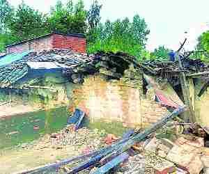 Five houses collasped in Rain