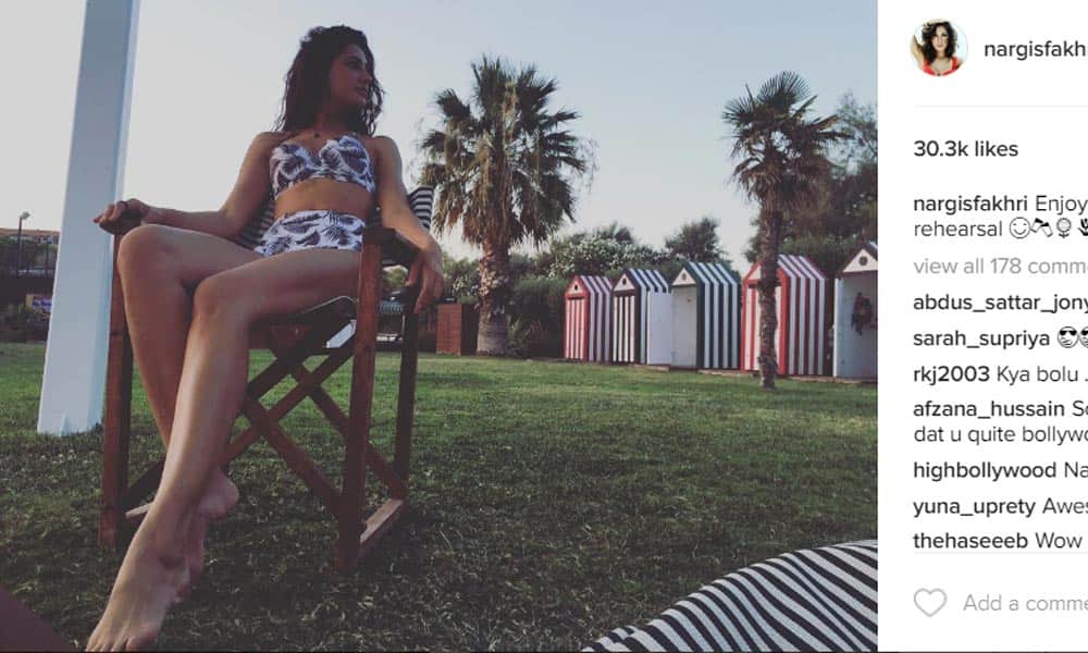 Nargis Fakhri is vacationing in Greece