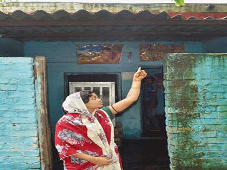 Railway colony in the rain leaking roofs