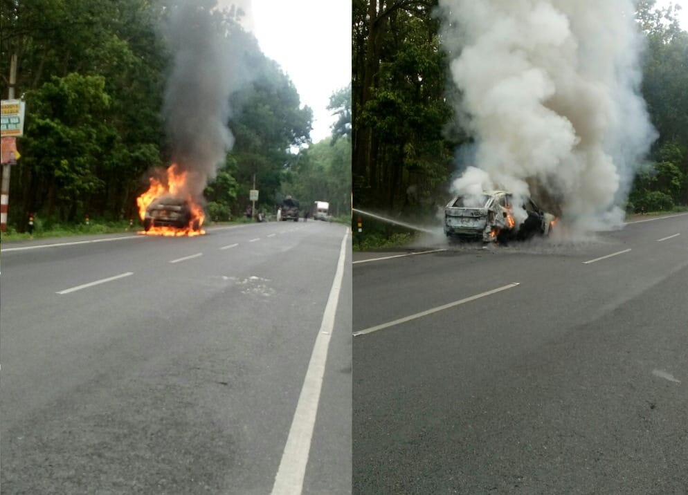 car burn on highway.