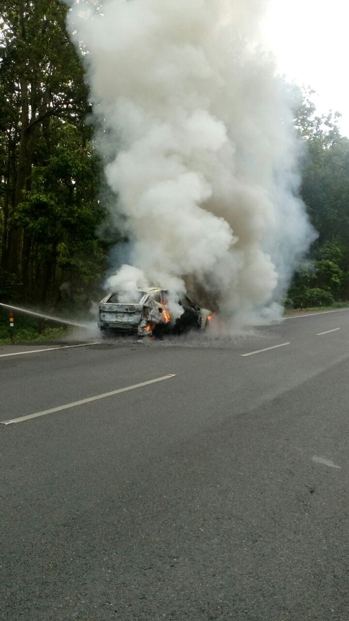 car burn on highway.