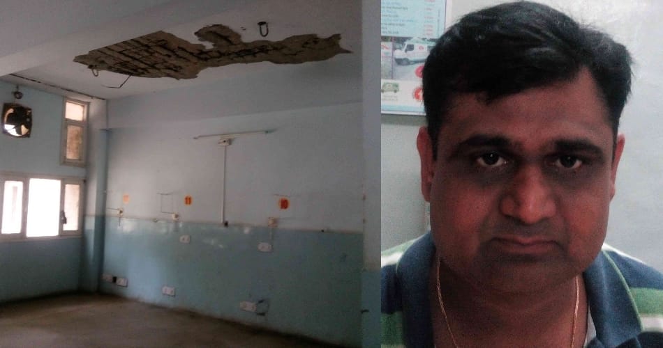 accident, civil hospital fatehabad, ladies ward roof dropped, six ladies injured, fatehabad