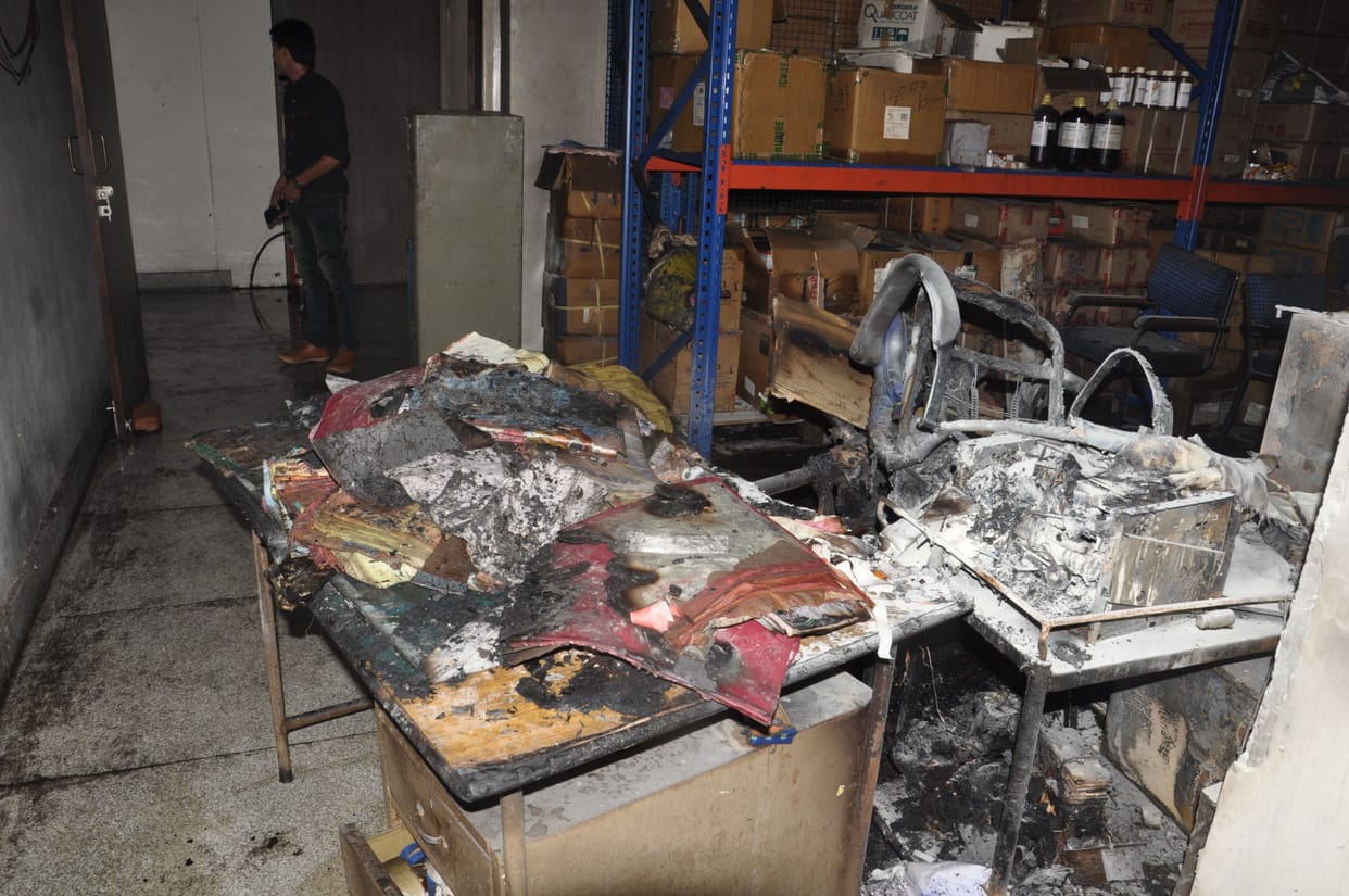fire in medical store