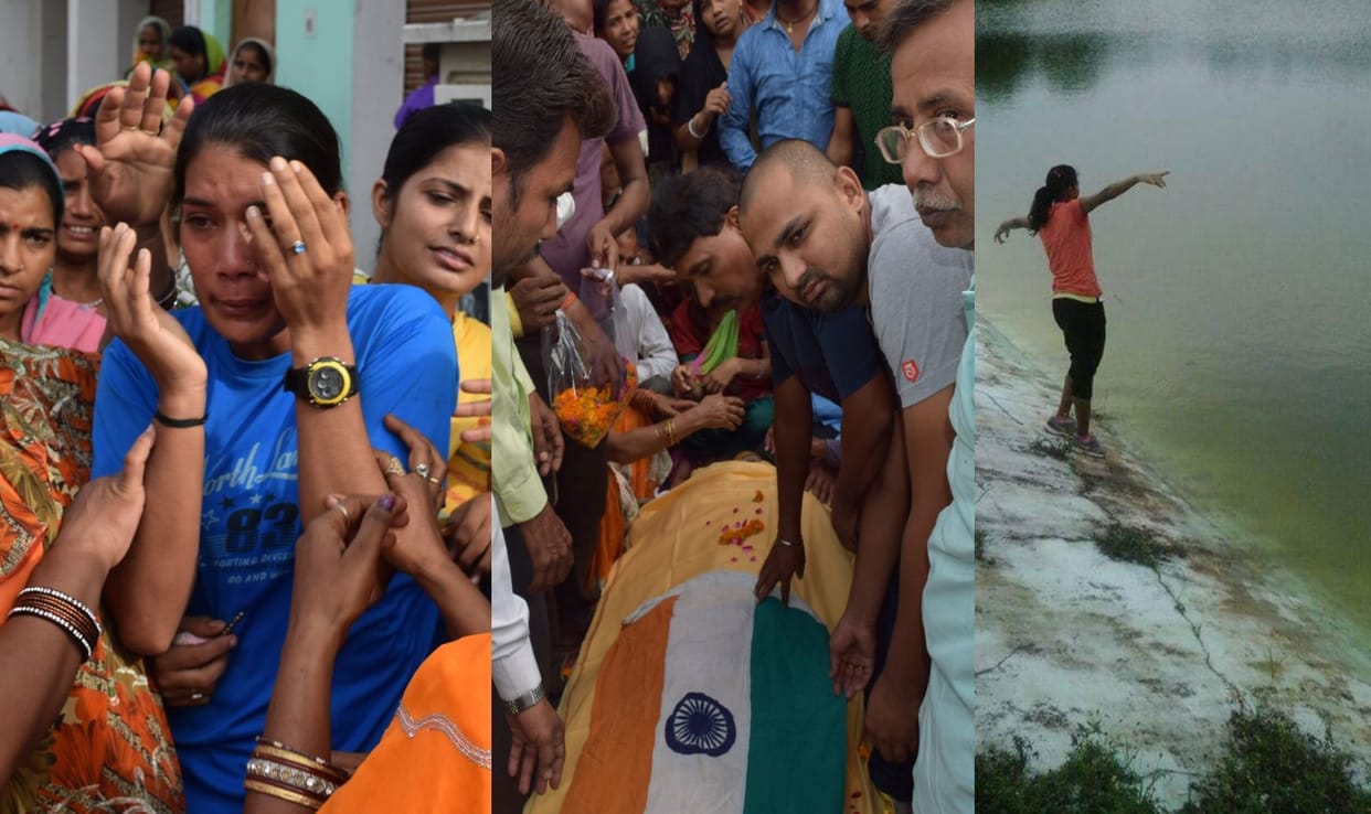 last farewell of national athlete pooja kumari with tears.