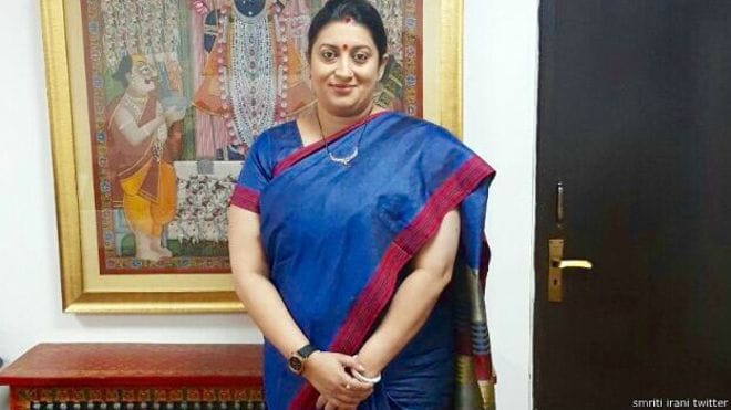   Smriti Irani campaigning for handloom