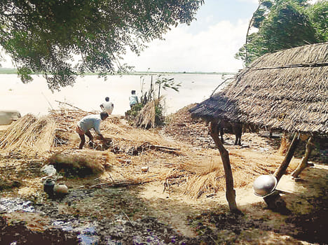 Reduced water levels in the river, Ramganga increased