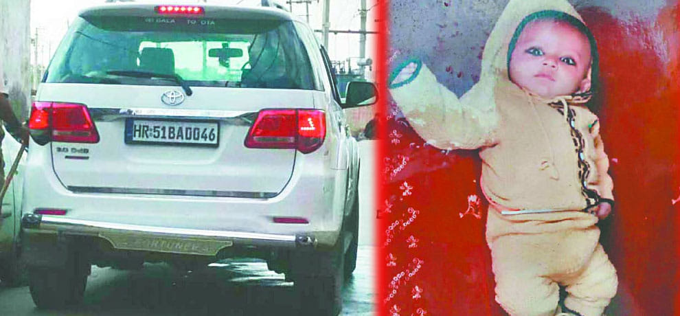 Fortuner car crushed two years innocent child